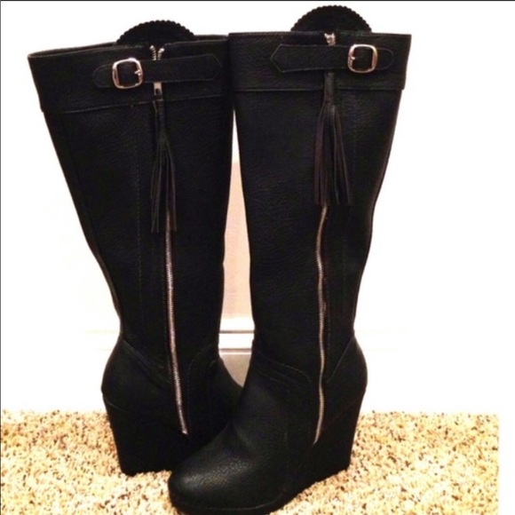 Women’s knee high wedge boot in Size 8.5 in black - Picture 3 of 5